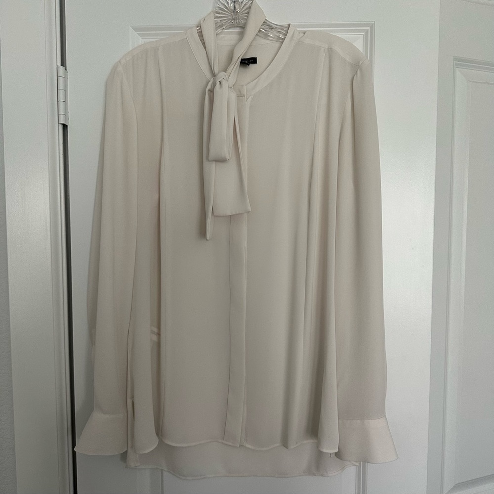 Ann Taylor ivory blouse with bow
